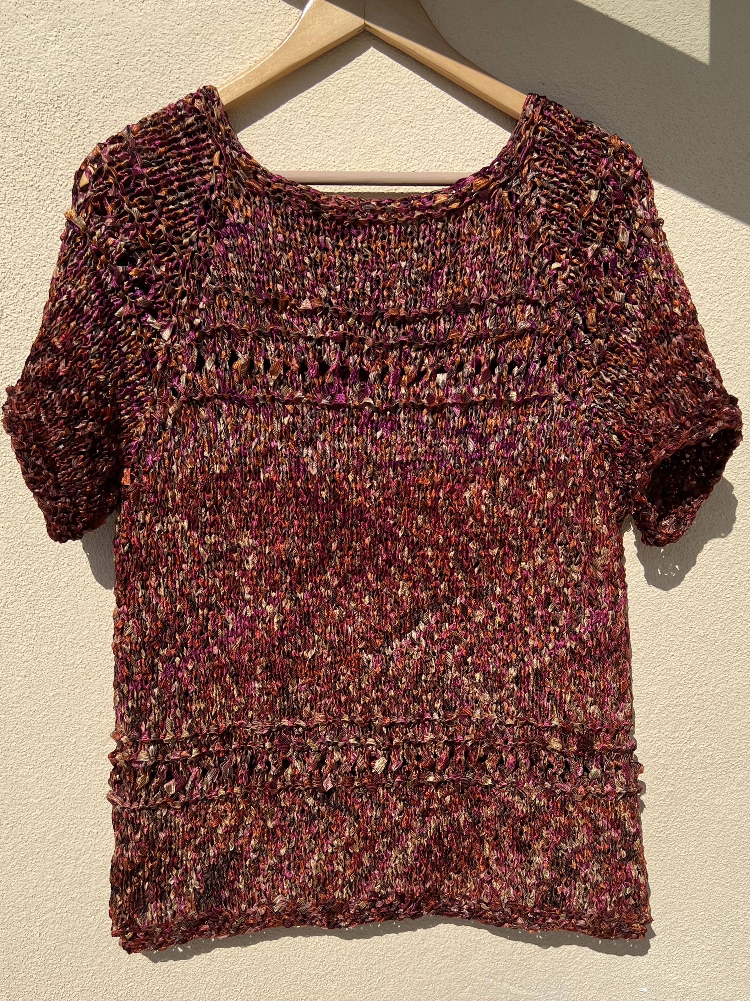 Blouse shirt breien van sjaaltjes garen