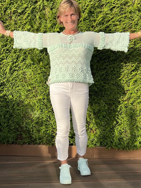 Haakpatroon gehaakte blouse met ruffels